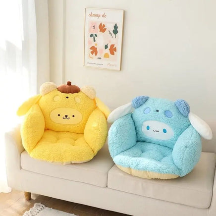 Sanrio Plush Cushion Hello Kitty Cinnamoroll Half Surrounded Kuromi Backrest Dormitory Office Non-slip Chair Cushion - Lusy Store LLC