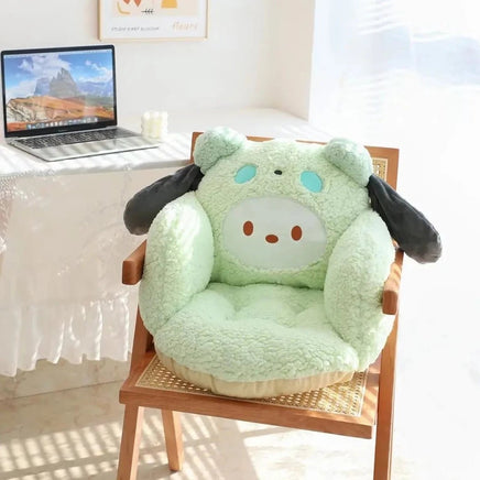 Sanrio Plush Cushion Hello Kitty Cinnamoroll Half Surrounded Kuromi Backrest Dormitory Office Non-slip Chair Cushion - Lusy Store LLC
