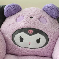 Sanrio Plush Cushion Hello Kitty Cinnamoroll Half Surrounded Kuromi Backrest Dormitory Office Non-slip Chair Cushion - Lusy Store LLC