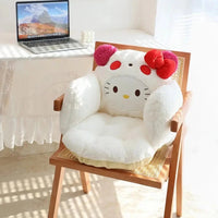 Sanrio Plush Cushion Hello Kitty Cinnamoroll Half Surrounded Kuromi Backrest Dormitory Office Non-slip Chair Cushion - Lusy Store LLC