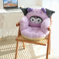 Sanrio Plush Cushion Hello Kitty Cinnamoroll Half Surrounded Kuromi Backrest Dormitory Office Non-slip Chair Cushion - Lusy Store LLC