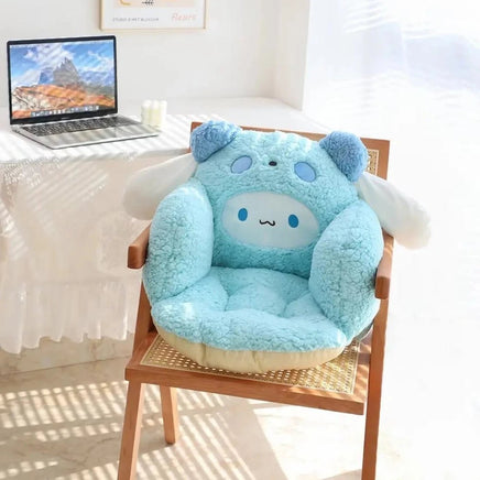 Sanrio Plush Cushion Hello Kitty Cinnamoroll Half Surrounded Kuromi Backrest Dormitory Office Non-slip Chair Cushion - Lusy Store LLC