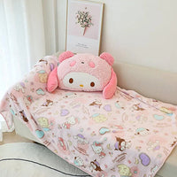 Sanrio Plush Cute Kuromi Melody Pochacco Sofa Cushion Blanket 2 In 1 Gifts - Lusy Store LLC