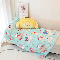 Sanrio Plush Cute Kuromi Melody Pochacco Sofa Cushion Blanket 2 In 1 Gifts - Lusy Store LLC