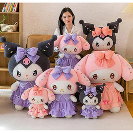 Kawaii Sanrio Purple Lingge Kuromi Cute Cartoon Anime Girl Wearing