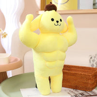 Sanrio Plush Funny Muscle Man Melody Kuromi Cinnamoroll Pom Pom Purin Stuffed Doll Kawaii Room - Lusy Store LLC