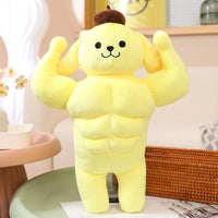 Sanrio Plush Funny Muscle Man Melody Kuromi Cinnamoroll Pom Pom Purin Stuffed Doll Kawaii Room - Lusy Store LLC
