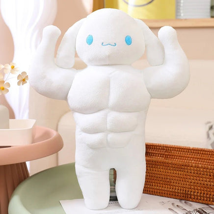 Sanrio Plush Funny Muscle Man Melody Kuromi Cinnamoroll Pom Pom Purin Stuffed Doll Kawaii Room - Lusy Store LLC