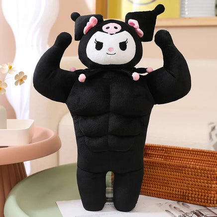 Sanrio Plush Funny Muscle Man Melody Kuromi Cinnamoroll Pom Pom Purin Stuffed Doll Kawaii Room - Lusy Store LLC