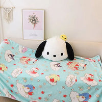 Sanrio Plush Large Melody Plush Doll Pillow Carpet 2-In-1 Soft Cushion Plush Blanket - Lusy Store LLC