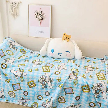 Sanrio Plush Large Melody Plush Doll Pillow Carpet 2-In-1 Soft Cushion Plush Blanket - Lusy Store LLC