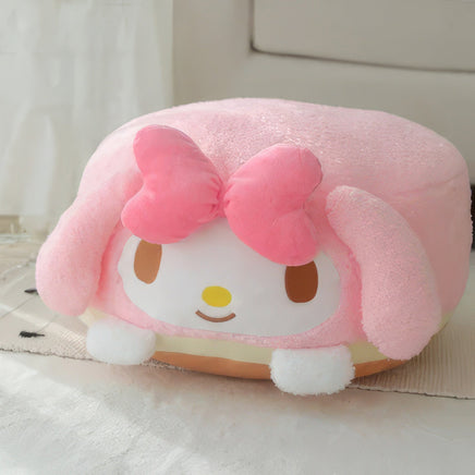 Sanrio Plush My Melody Doll Cute Lovely Lazy Man Sits On A Round Bottom Cushion Kawaii Toys - Lusy Store LLC