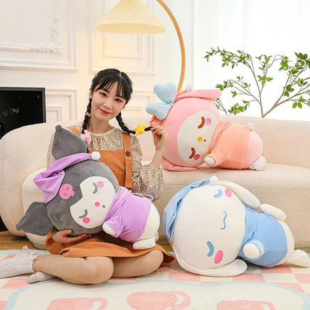 Sanrio Plush Sleeping Doll Japan Kawaii Fluffy My Melody Kuromi Soft Stuffed Dolls Gifts - Lusy Store LLC