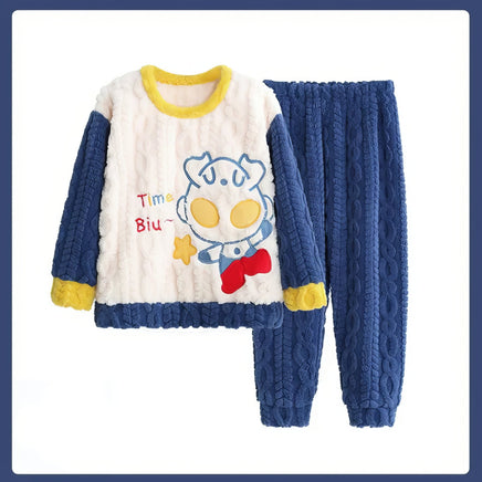 Sanrios Pajamas Kuromi Cinnamoroll Children Hooded Kawaii My Melody Pochacco Coral Plush Thickened 6