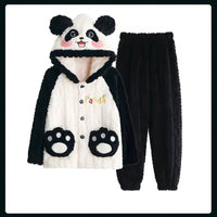Sanrios Pajamas Kuromi Cinnamoroll Children Hooded Kawaii My Melody Pochacco Coral Plush Thickened 5