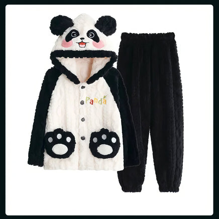 Sanrios Pajamas Kuromi Cinnamoroll Children Hooded Kawaii My Melody Pochacco Coral Plush Thickened 5