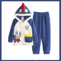 Sanrios Pajamas Kuromi Cinnamoroll Children Hooded Kawaii My Melody Pochacco Coral Plush Thickened 8