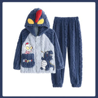 Sanrios Pajamas Kuromi Cinnamoroll Children Hooded Kawaii My Melody Pochacco Coral Plush Thickened 11