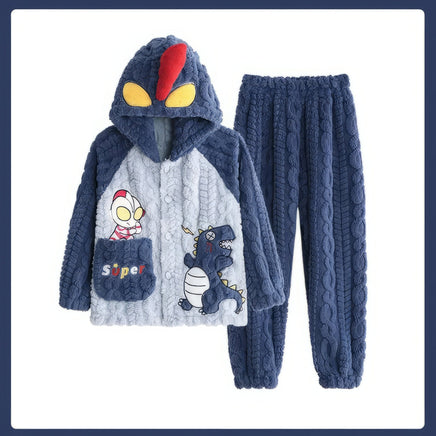 Sanrios Pajamas Kuromi Cinnamoroll Children Hooded Kawaii My Melody Pochacco Coral Plush Thickened 11