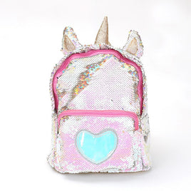 School bags for teenage girls Sequins Heart-Shaped Travel Backpack