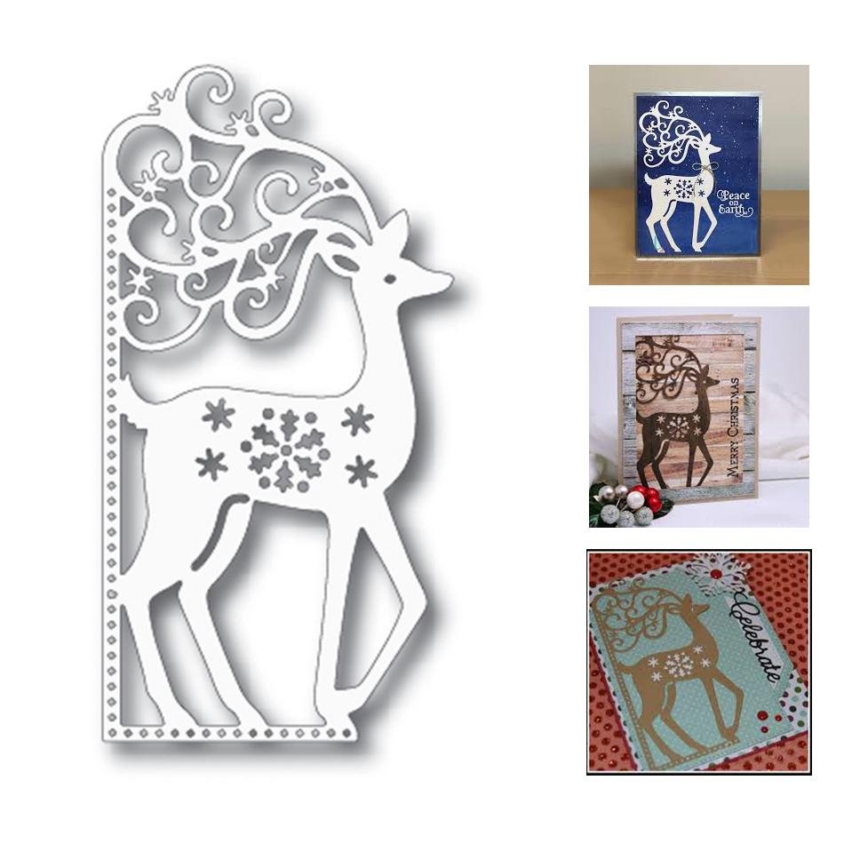 Scrolly Delightful Deer Love Metal Cutting Dies - Lusy Store