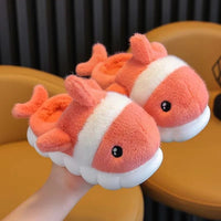 Shark Slipper Woman Childrens Cotton Indoor Shoes Warm Plush Fluffy Soft Cloud