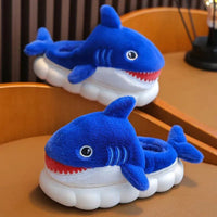 Shark Slipper Woman Childrens Cotton Indoor Shoes Warm Plush Fluffy Soft Cloud