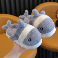 Shark Slipper Woman Childrens Cotton Indoor Shoes Warm Plush Fluffy Soft Cloud