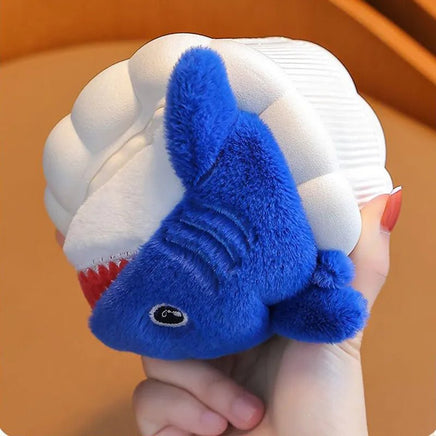 Shark Slipper Woman Childrens Cotton Indoor Shoes Warm Plush Fluffy Soft Cloud