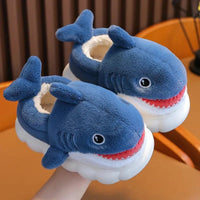 Shark Slipper Woman Childrens Cotton Indoor Shoes Warm Plush Fluffy Soft Cloud A3