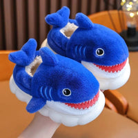 Shark Slipper Woman Childrens Cotton Indoor Shoes Warm Plush Fluffy Soft Cloud A1