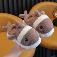 Shark Slipper Woman Childrens Cotton Indoor Shoes Warm Plush Fluffy Soft Cloud