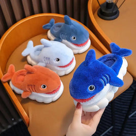 Shark Slipper Woman Childrens Cotton Indoor Shoes Warm Plush Fluffy Soft Cloud