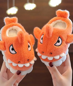 Shark Slippers Baby Shoes Child Angry Mother Kids Home Fur Slides Boy Girl Warm Plush Boot - Lusy Store LLC