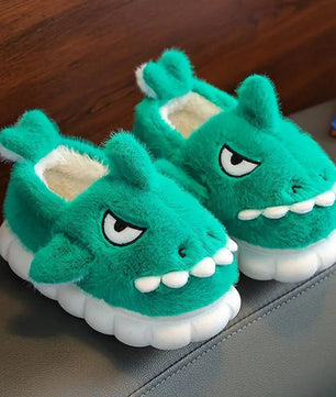 Shark Slippers Baby Shoes Child Angry Mother Kids Home Fur Slides Boy Girl Warm Plush Boot - Lusy Store LLC