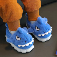 Shark Slippers Baby Shoes Child Angry Mother Kids Home Fur Slides Boy Girl Warm Plush Boot