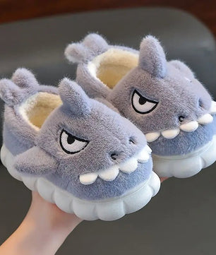 Shark Slippers Baby Shoes Child Angry Mother Kids Home Fur Slides Boy Girl Warm Plush Boot - Lusy Store LLC