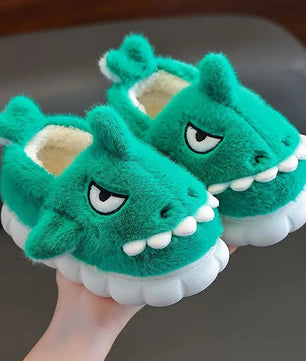 Shark Slippers Baby Shoes Child Angry Mother Kids Home Fur Slides Boy Girl Warm Plush Boot - Lusy Store LLC