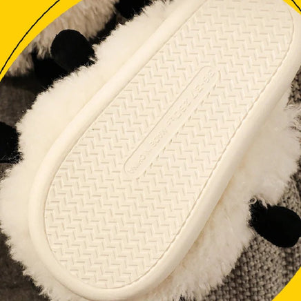 Sheep Slippers Creative and Cute Cartoon Animal Cotton Shoes Indoor Fluffy Fur Slides Kawaii