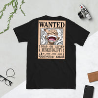 Short sleeve tshirt One Piece cotton unisex tshirt OPP1 Black