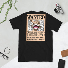 Short sleeve tshirt One Piece cotton unisex tshirt OPP1 Black