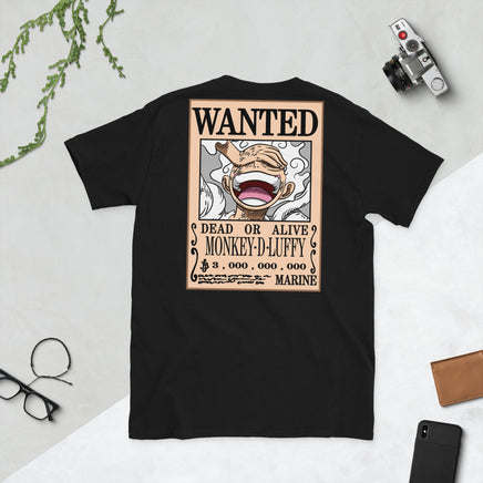 Short sleeve tshirt One Piece cotton unisex tshirt OPP1 Black