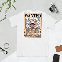Short sleeve tshirt One Piece cotton unisex tshirt OPP1 White