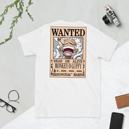 Short sleeve tshirt One Piece cotton unisex tshirt OPP1 White