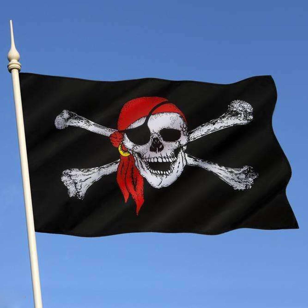 Skull and Cross Headband Crossbones Jolly Roger Pirate Flags Banners Home Bar - Lusy Store