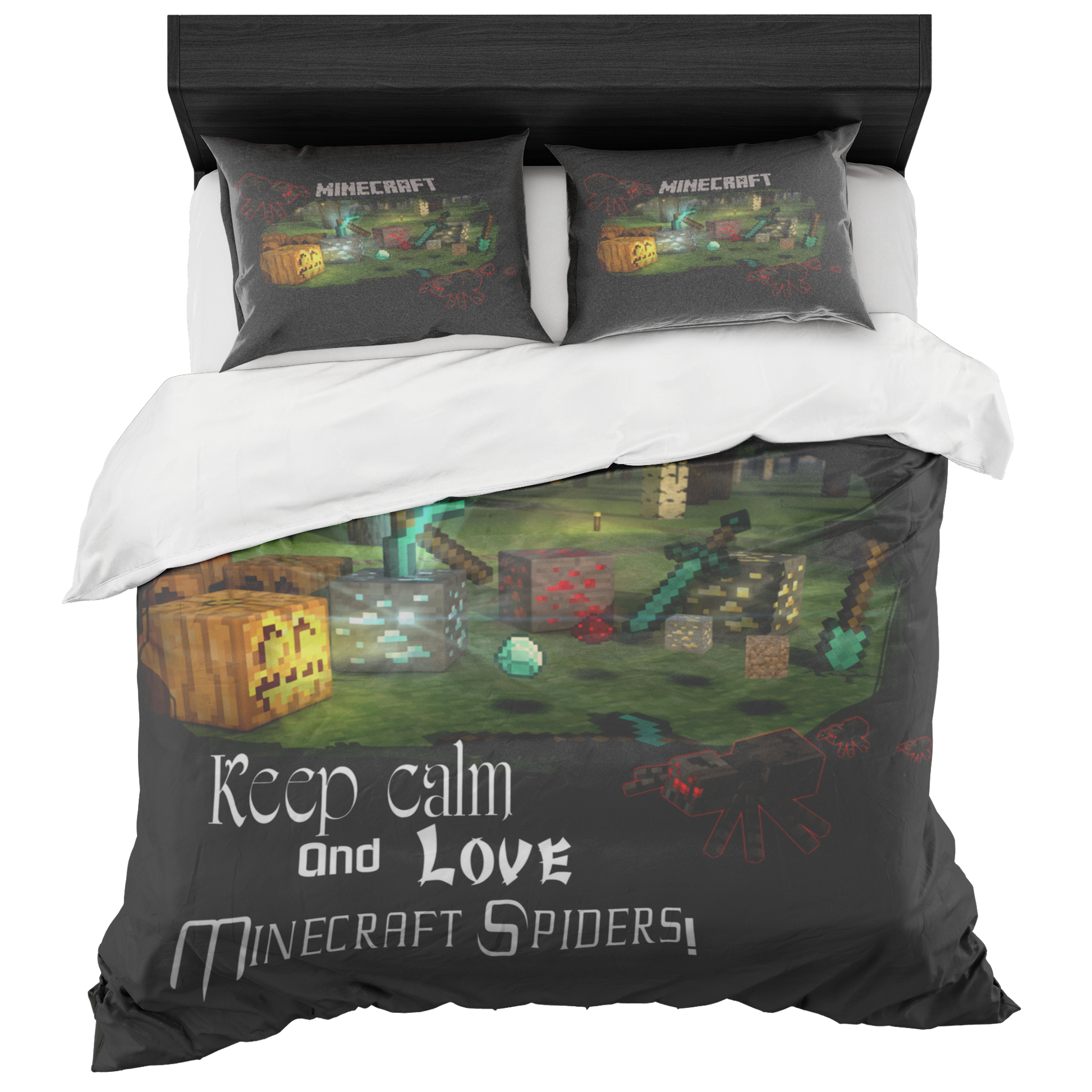 Minecraft bedding funny minecraft spider kids bedroom sets - Lusy Store