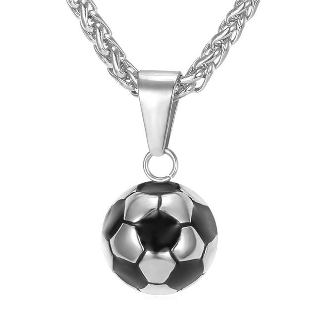 Soccer Necklaces Men Jewelry Gold Color Stainless Steel Fitness Football Sport - Lusy Store