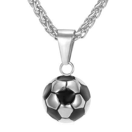 Soccer Necklaces Men Jewelry Gold Color Stainless Steel Fitness Football Sport - Lusy Store
