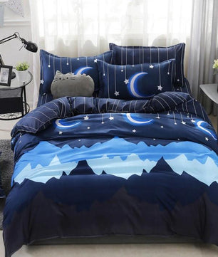 Solstice Home Textile Cyan Cute Cat Kitty Duvet Cover Pillow Case Bed Sheet Boy Kid Teen Girl Bedding Linens Set - Lusy Store
