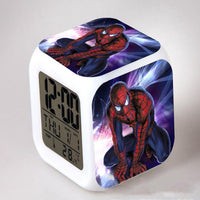 Spiderman Alarm Clock For Kids Bedroom Digital LED 7 Changed Night Light - Lusy Store